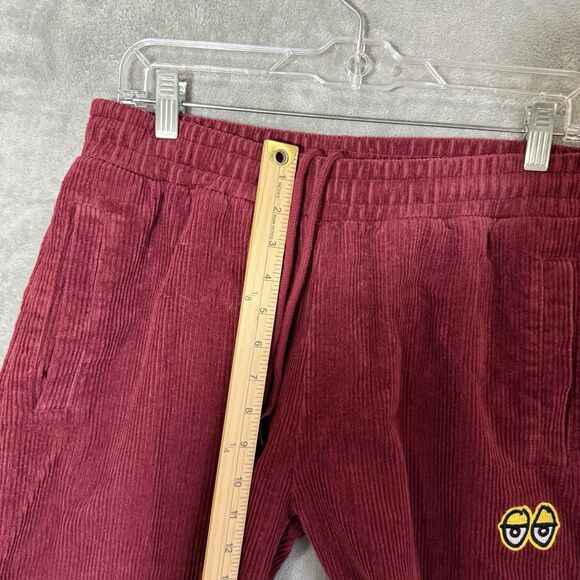 Krooked Eyes Corduroy Skateboard Pants Men M Red Maroon Skate Street Retro Y2K - Picture 7 of 11